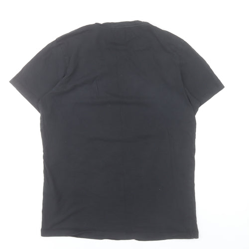 Jack & Jones Men's Black Small Crew Neck Cotton T-Shirt