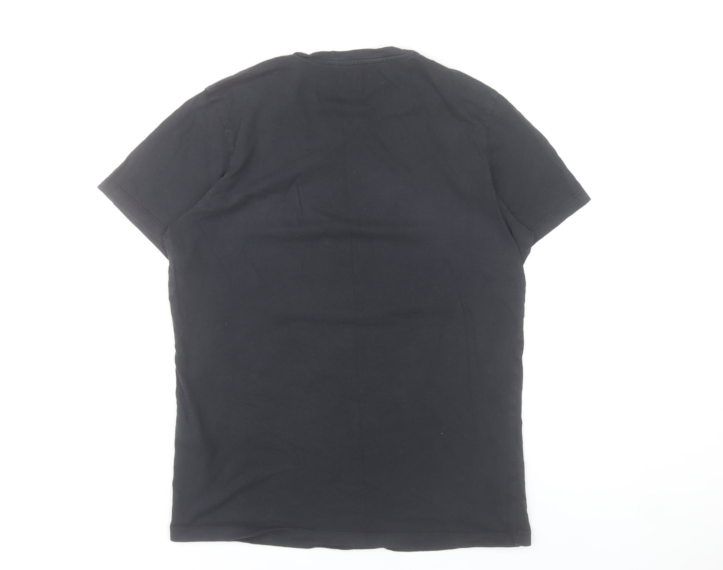 Jack & Jones Men's Black Small Crew Neck Cotton T-Shirt