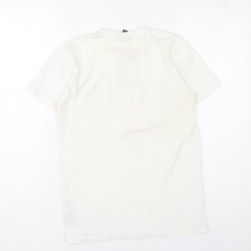 Ellesse Mens XS White Logo Graphic Cotton Crew Neck T-Shirt