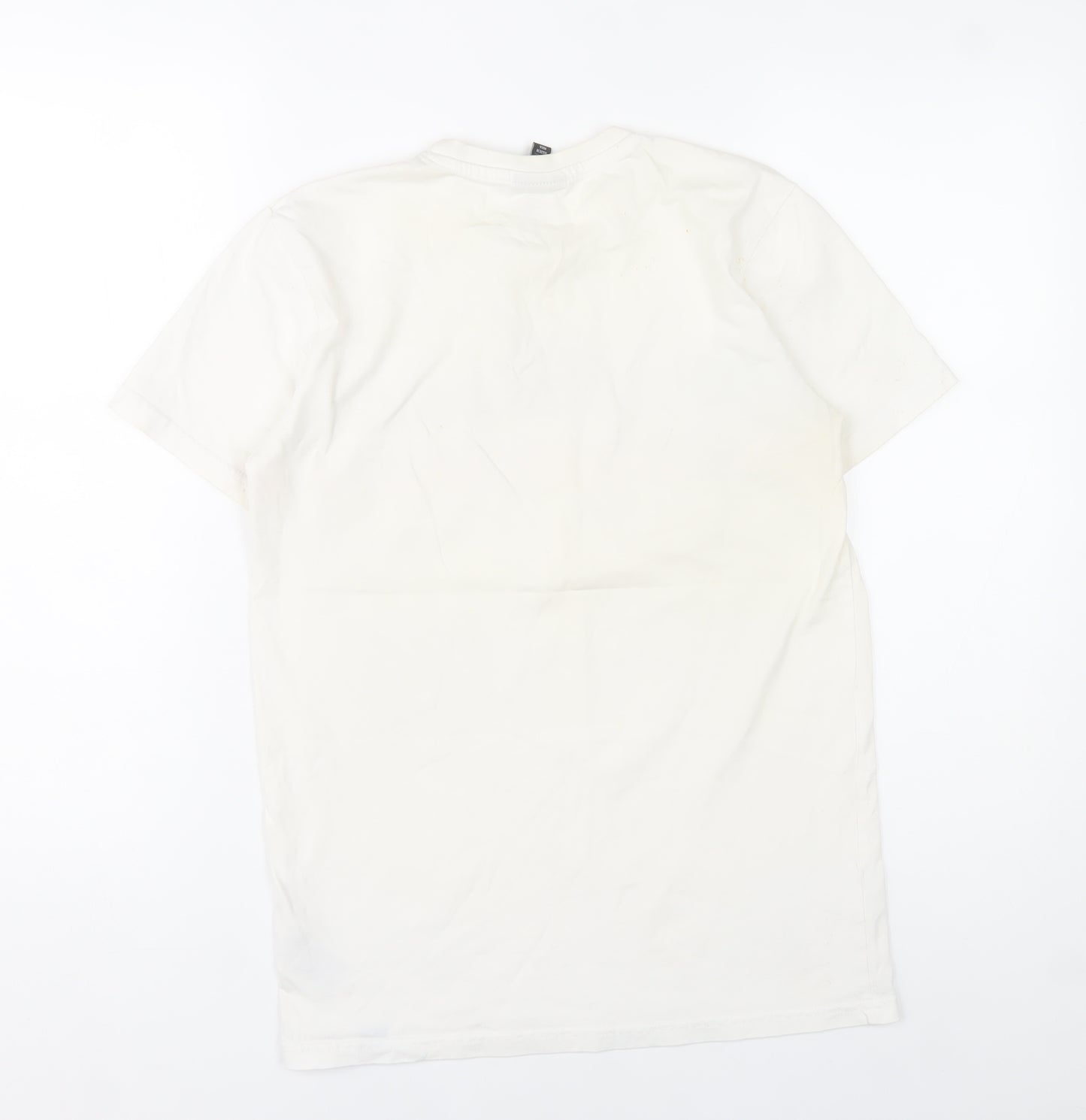 Ellesse Mens XS White Logo Graphic Cotton Crew Neck T-Shirt