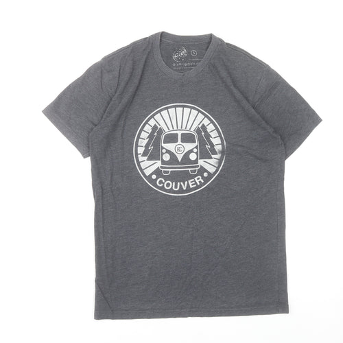 Ole Originals Men's Grey Small Graphic Print Retro T-Shirt
