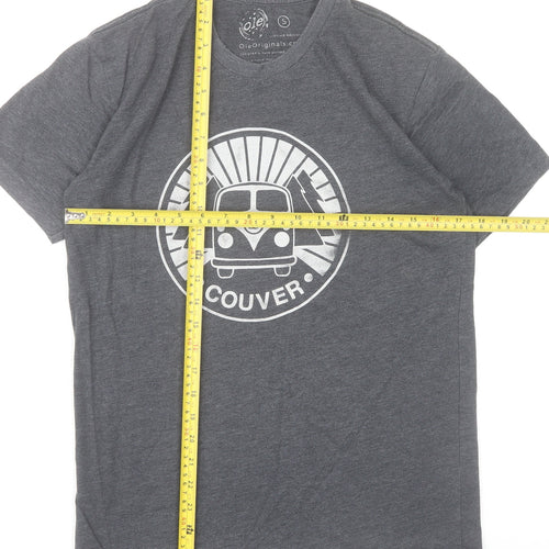 Ole Originals Men's Grey Small Graphic Print Retro T-Shirt