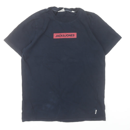 Jack & Jones Men’s Blue Logo Core T-Shirt Size S Casual Cotton
