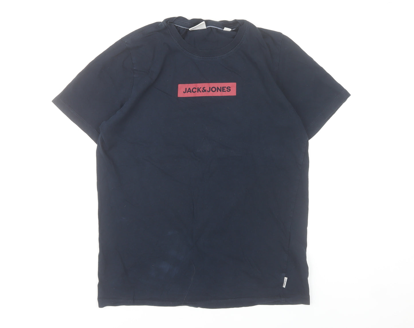 Jack & Jones Men’s Blue Logo Core T-Shirt Size S Casual Cotton