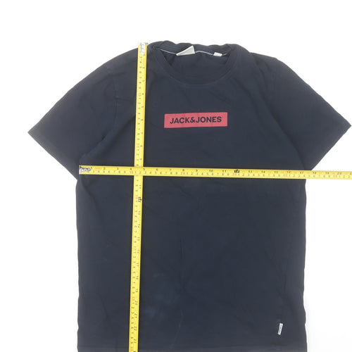 Jack & Jones Men’s Blue Logo Core T-Shirt Size S Casual Cotton