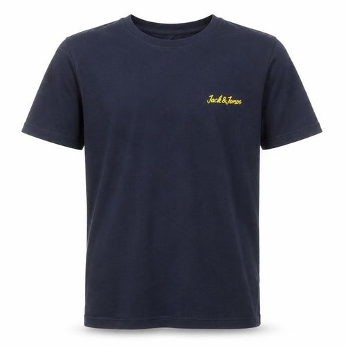 Jack & Jones Men's Blue Small Crew Neck Cotton T-Shirt