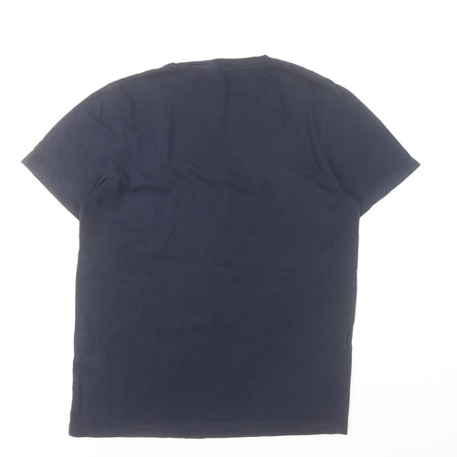 Jack & Jones Men's Blue Small Crew Neck Cotton T-Shirt