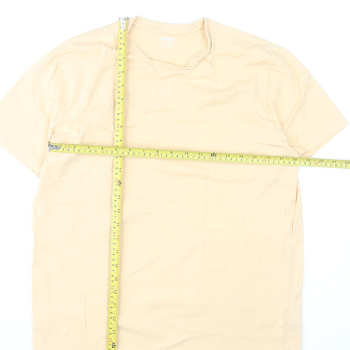 Dunnes Stores Men’s Beige Cotton Crew Neck T-Shirt Size M