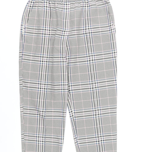 Primark Women’s Grey Check Tapered Chino Trousers Size 10