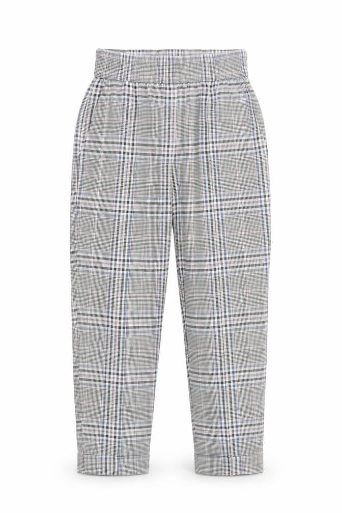 Primark Women’s Grey Check Tapered Chino Trousers Size 10