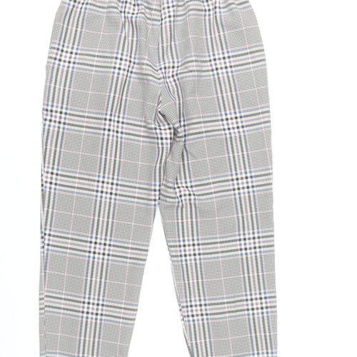 Primark Women’s Grey Check Tapered Chino Trousers Size 10