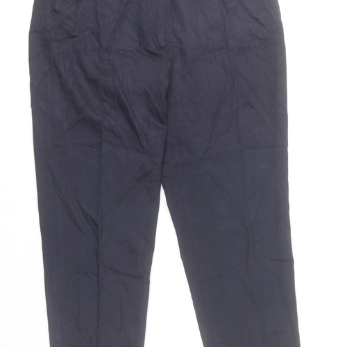 Paul Costelloe Womens Blue Size 10 Straight Leg Work Trousers