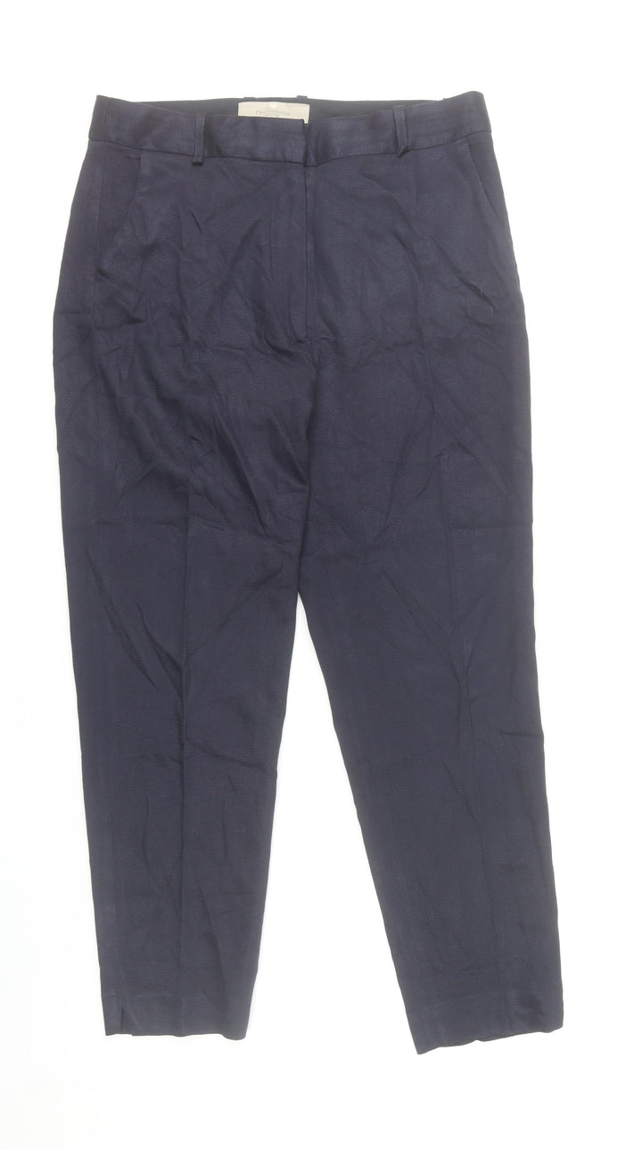 Paul Costelloe Womens Blue Size 10 Straight Leg Work Trousers