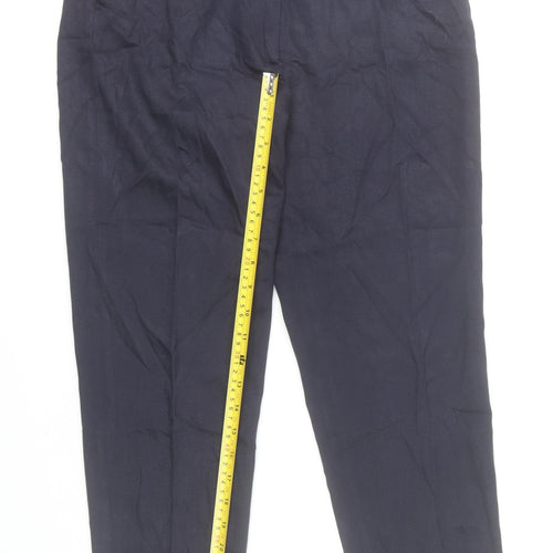 Paul Costelloe Womens Blue Size 10 Straight Leg Work Trousers