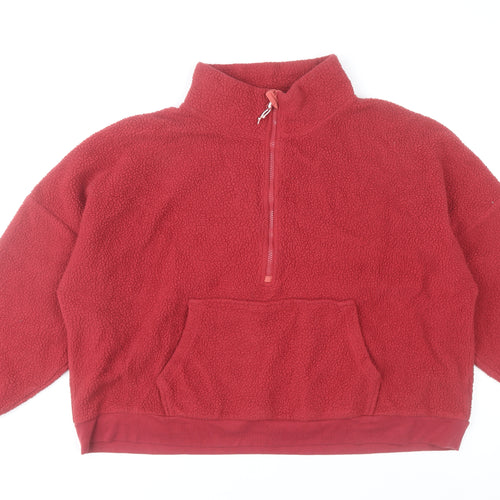 Dunnes Stores Women’s Red Fleece Sweatshirt XL 1/2 Zip Pullover