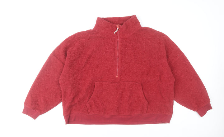 Dunnes Stores Women’s Red Fleece Sweatshirt XL 1/2 Zip Pullover