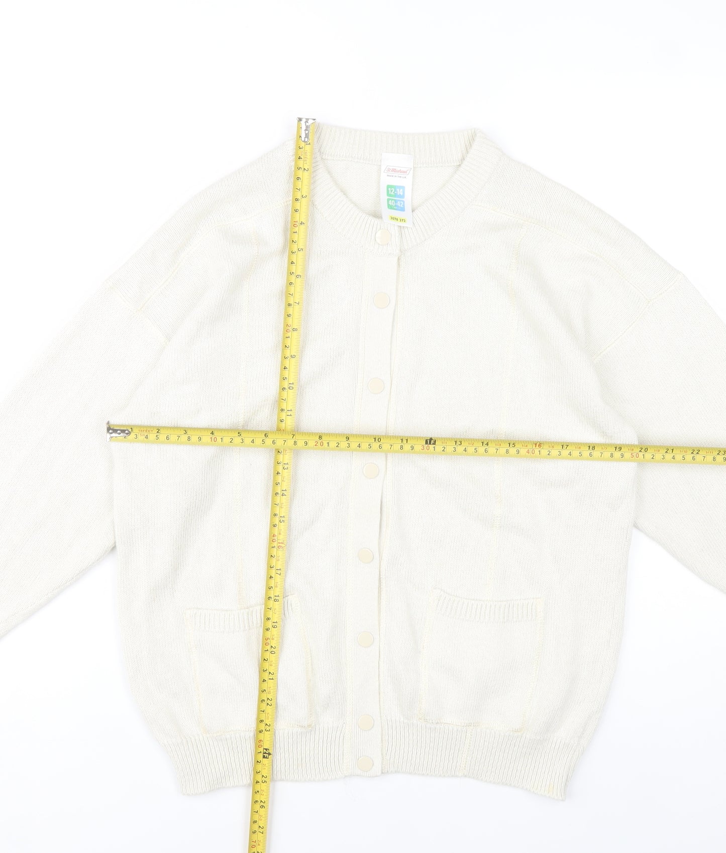 Marks and Spencer Women’s Beige Cardigan Size 12-14 Cotton Blend