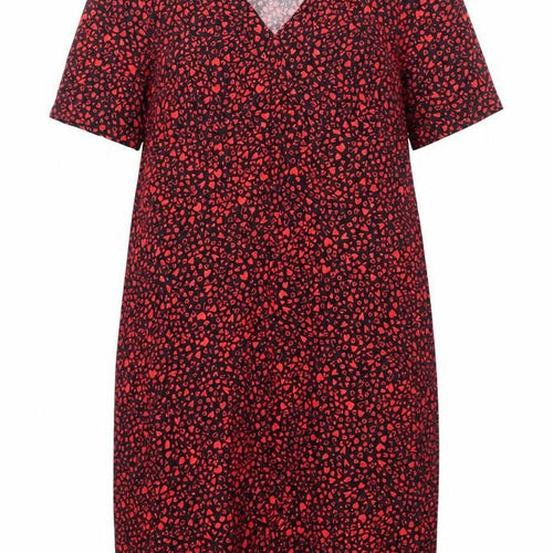 Nobody's Child Women Black Red Heart Print Viscose Shift Dress UK 20