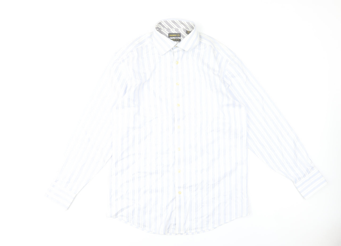 Ted Baker Men’s Blue Striped Cotton Dress Shirt Size 16