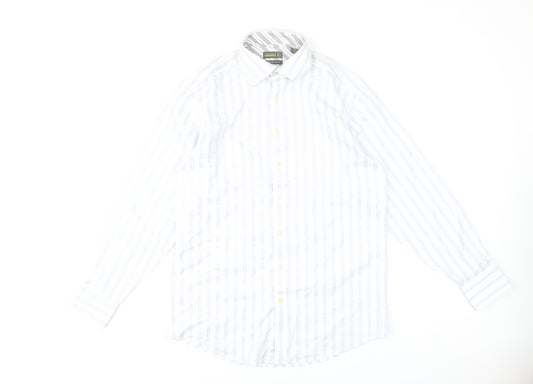 Ted Baker Men’s Blue Striped Cotton Dress Shirt Size 16