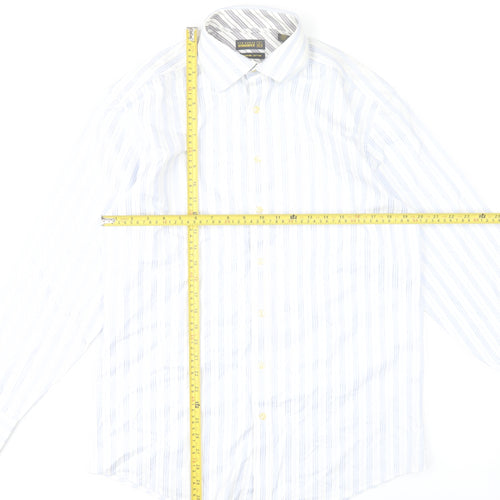 Ted Baker Men’s Blue Striped Cotton Dress Shirt Size 16