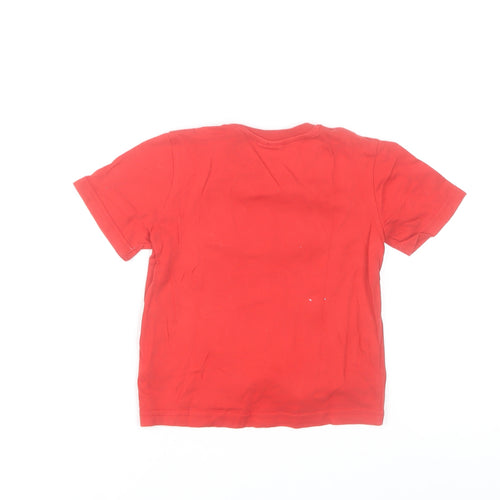 LFC Boys Red Football Graphic T-Shirt 3-4 Years Crew Neck Short Sleeve