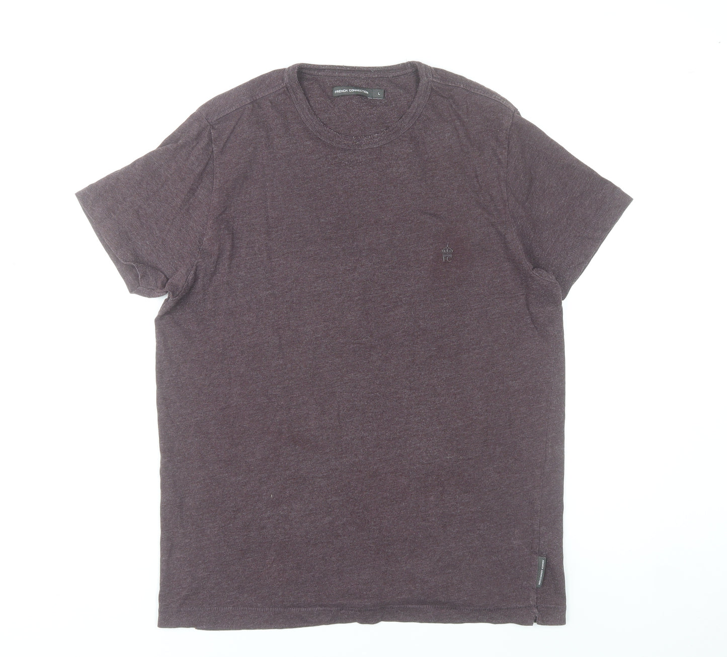 French Connection Men's Purple Crew Neck Short Sleeve T-Shirt Size L