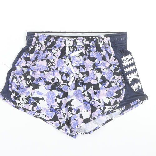 Nike Girls Multicoloured Floral Athletic Running Shorts Size 10-11Y
