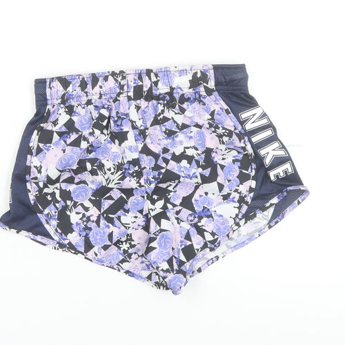 Nike Girls Multicoloured Floral Athletic Running Shorts Size 10-11Y