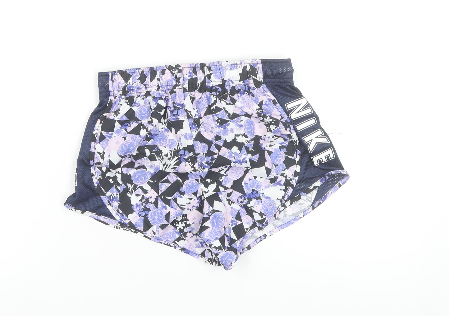 Nike Girls Multicoloured Floral Athletic Running Shorts Size 10-11Y