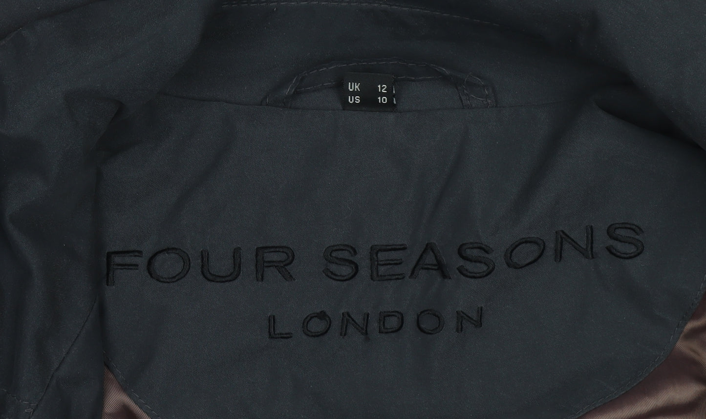 Four Seasons Womens Black Coat UK 12 Mid-Length Overcoat