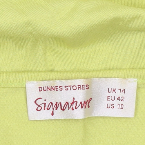 Dunnes Stores Womens Green Beaded Scoop Neck T-Shirt UK 14