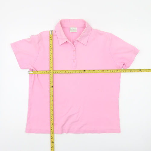 Jumper Womens Pink Cotton Polo Shirt L Collared Short Sleeve Casual