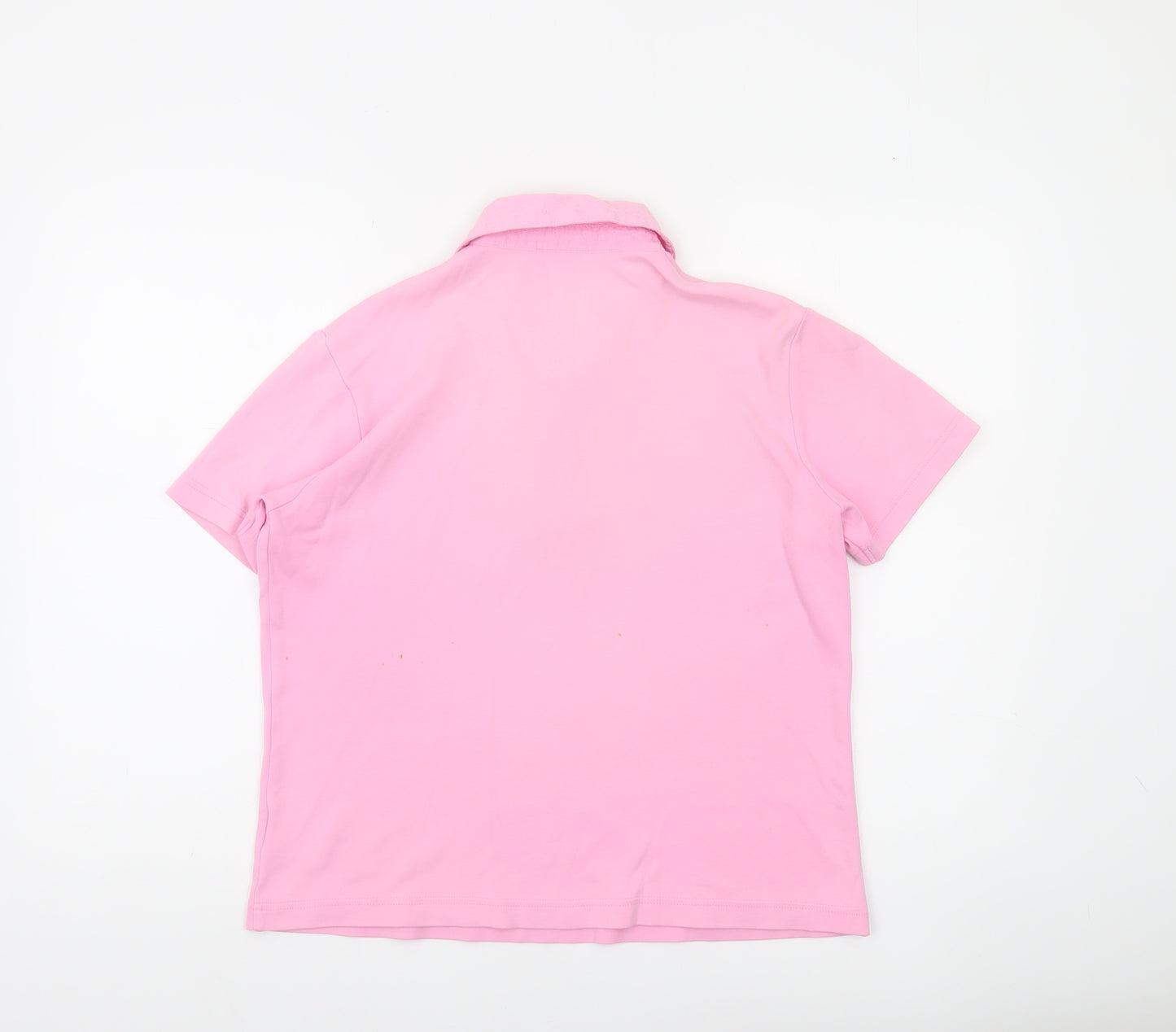 Jumper Womens Pink Cotton Polo Shirt L Collared Short Sleeve Casual