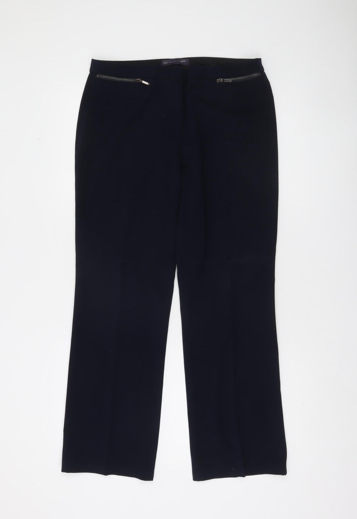 Marks and Spencer Womens Blue Size 12 Straight Leg Dress Pants