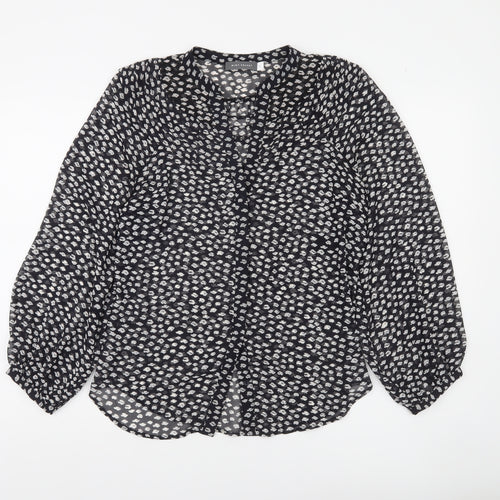 Mint Velvet Women’s Black Animal Print Tunic Blouse XS