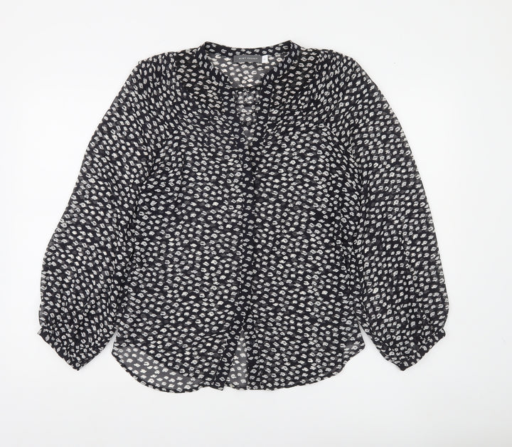 Mint Velvet Women’s Black Animal Print Tunic Blouse XS