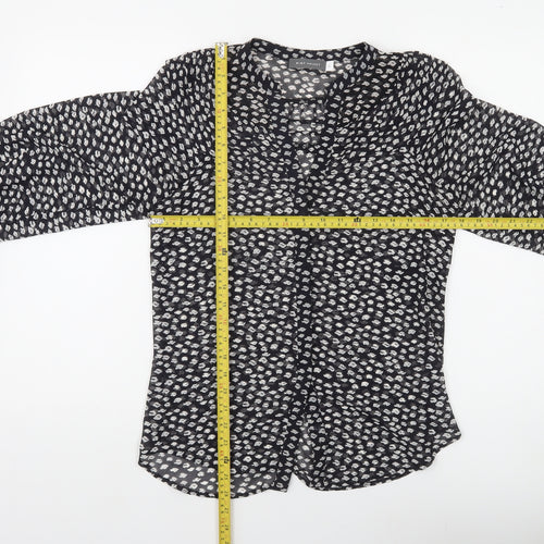 Mint Velvet Women’s Black Animal Print Tunic Blouse XS
