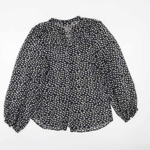 Mint Velvet Women’s Black Animal Print Tunic Blouse XS