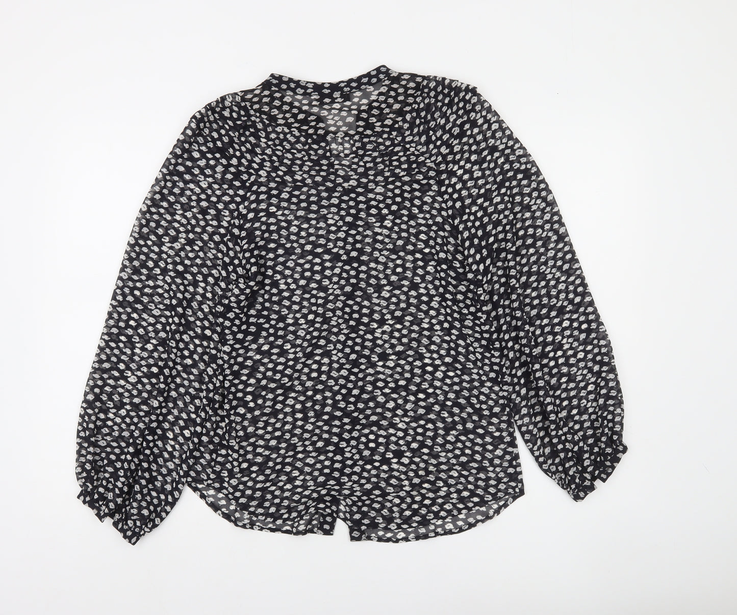 Mint Velvet Women’s Black Animal Print Tunic Blouse XS
