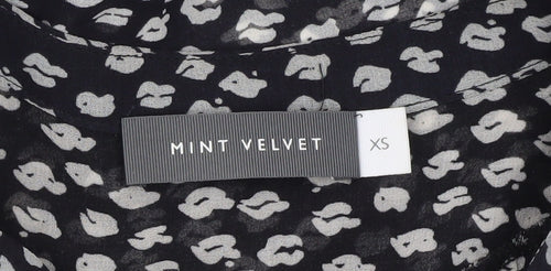 Mint Velvet Women’s Black Animal Print Tunic Blouse XS