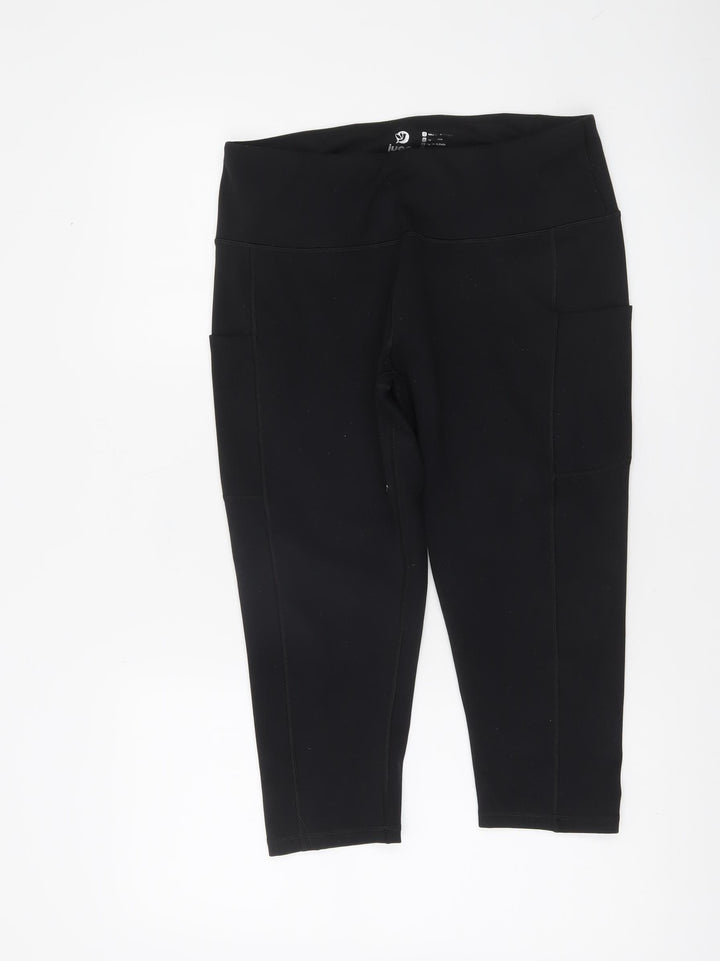 Iuga Womens Black 2XL Yoga Leggings with Pockets
