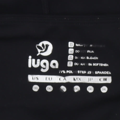 Iuga Womens Black 2XL Yoga Leggings with Pockets