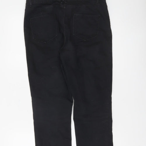Dunnes Women’s Black Size 12 Slim Jegging Trousers Cotton Blend