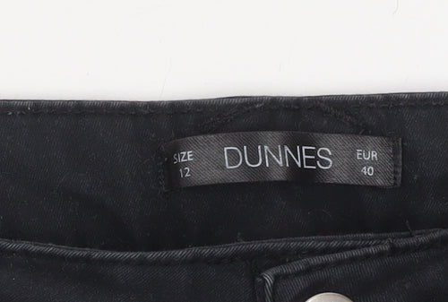 Dunnes Women’s Black Size 12 Slim Jegging Trousers Cotton Blend