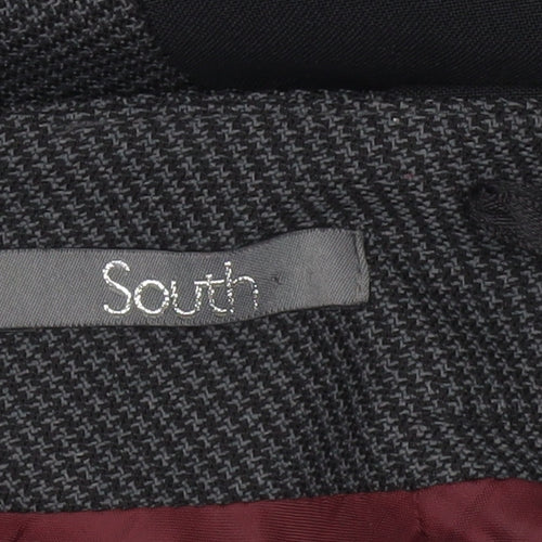 South Womens Black Grey Pencil Skirt UK 12 Workwear Business Lined