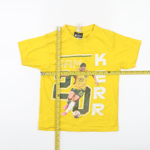 Football Australia Boys Yellow Sam Kerr Graphic T-Shirt 6 Years