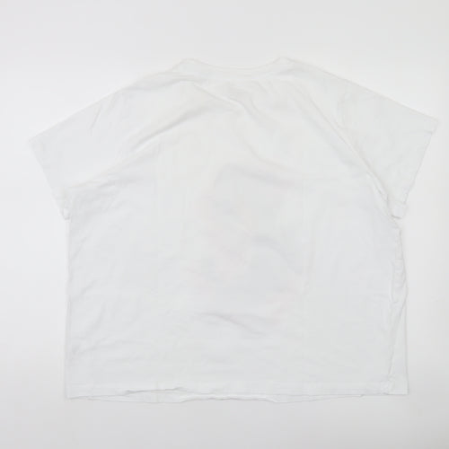 Dunnes Stores Womens White XL Cotton Graphic T-Shirt Short Sleeve