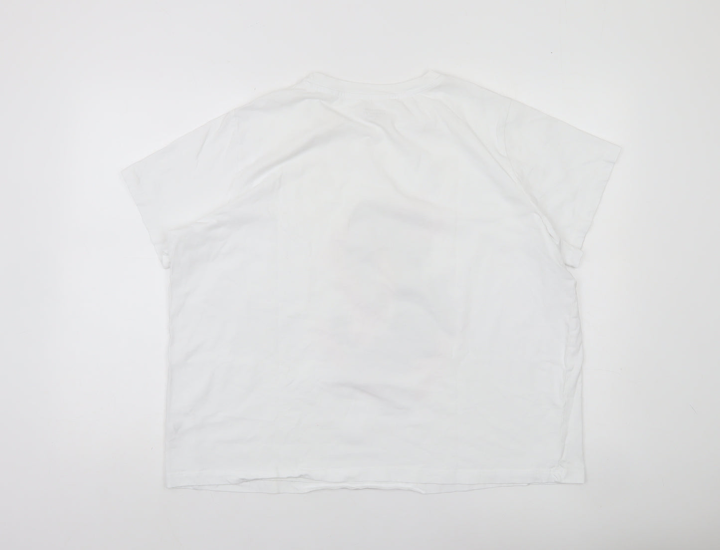 Dunnes Stores Womens White XL Cotton Graphic T-Shirt Short Sleeve