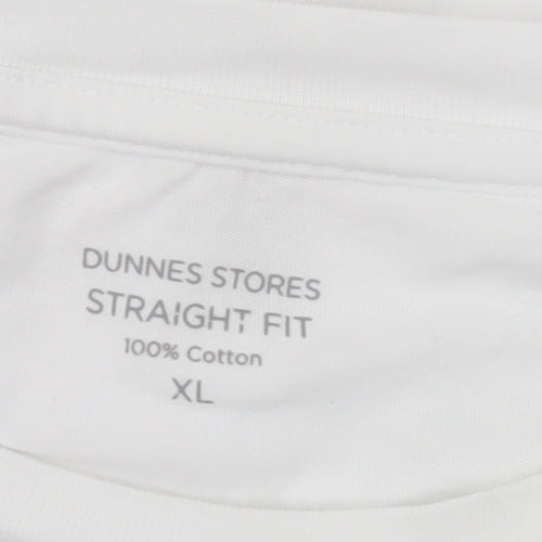 Dunnes Stores Womens White XL Cotton Graphic T-Shirt Short Sleeve